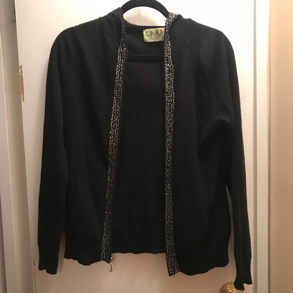Juicy Couture 100% cashmere zip up sweater